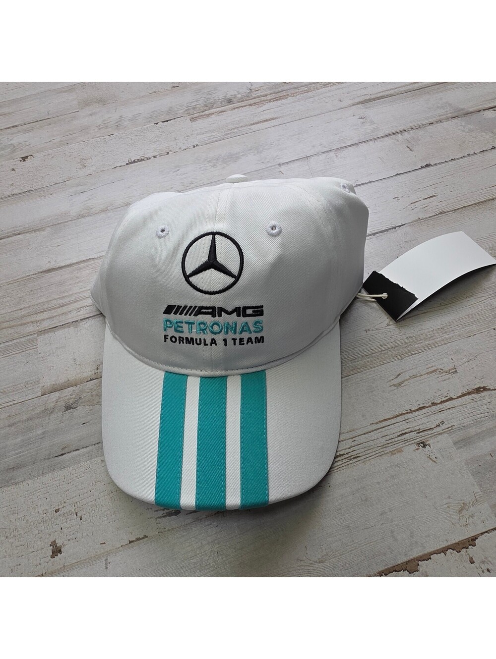 Adidas Mercedes AMG Petronas F1 Hat White Formula 1 Racing Adjustable Cap NWT